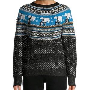 Holiday Time Women's Polar Bear Fair Isle Christmas Sweater Small.